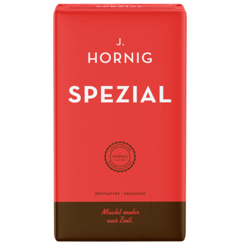 Hornig Spezial Gemahlen 500 g aromatischer Röstkaffee mit ausgewogener Stärke und vollem Geschmack